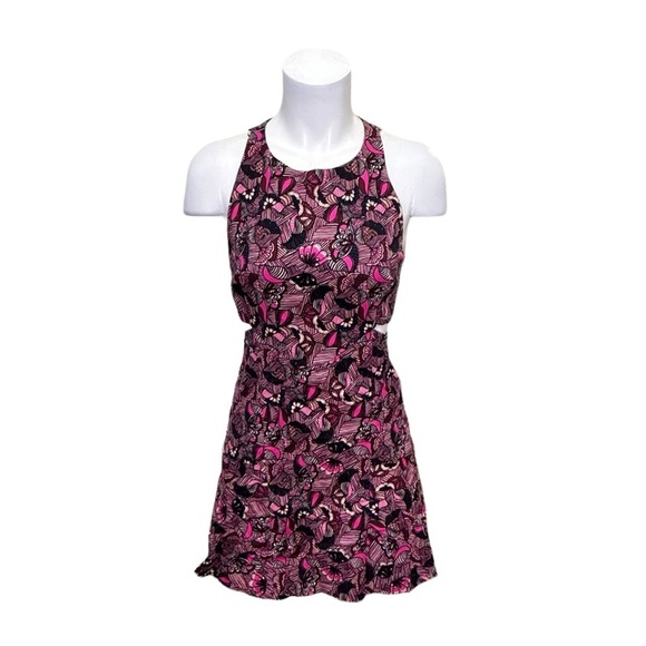 ZARA  Trafaluc Printed Side Cut Out Mini Dress Size Medium - Picture 2 of 8
